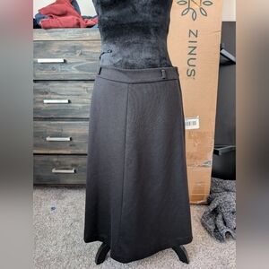 Black A-Line Women's Midi Skirt